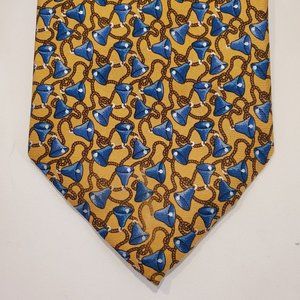 The Metropolitan Museum of Art Silk Gold Yellow and Blue Bell Tie